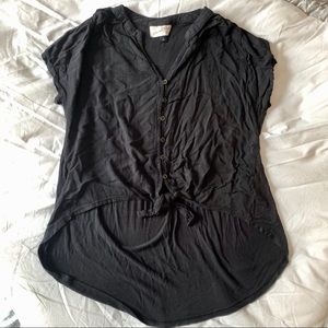 Gray Tie-front shirt